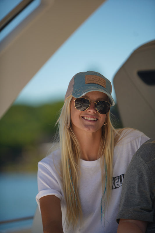 Patch Distressed Blue Hat